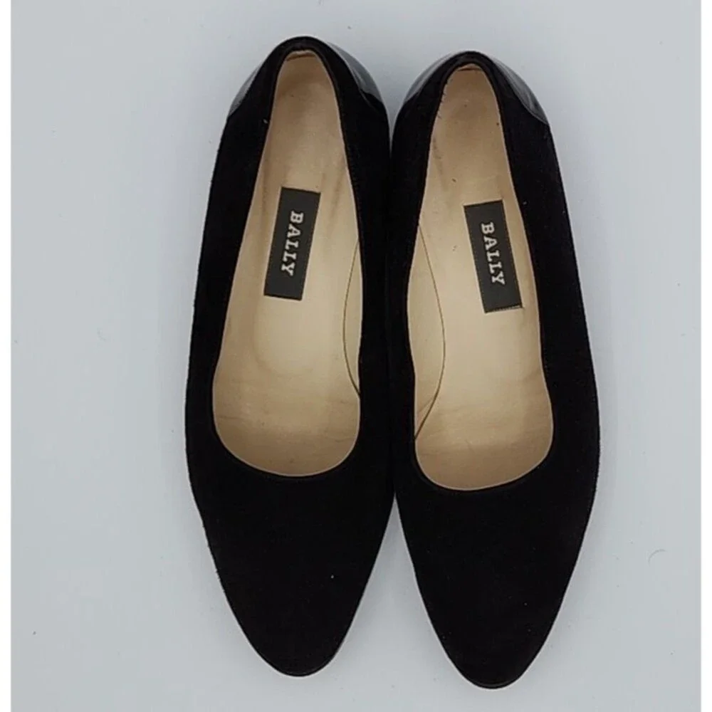 BALLY Black VINTAGE Block Heel Loafers Slip on Dress Shoes Women's 5.5 E